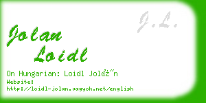 jolan loidl business card